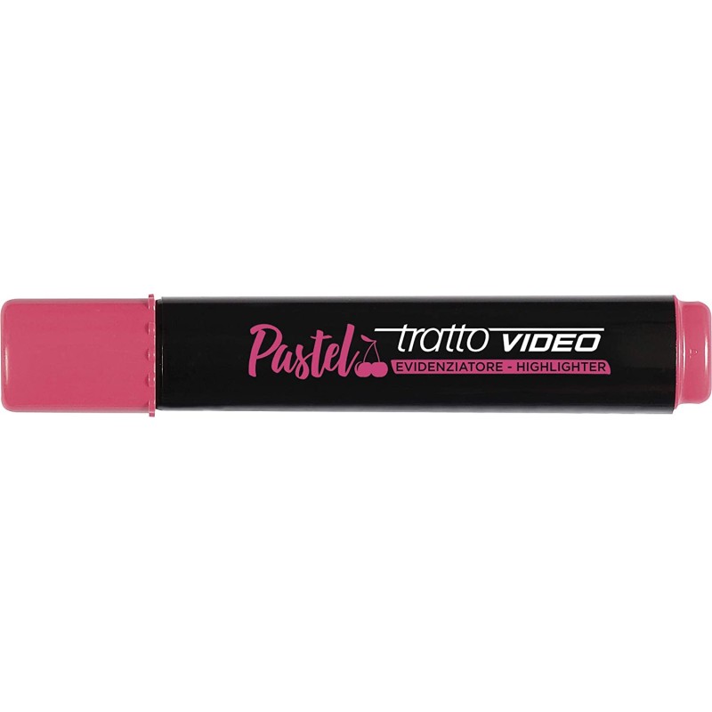 Marqueur Fluorescent Pastel Rouge Cerise - Tratto Video - Lot de 12