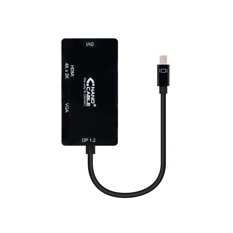 Nanocable Convertisseur 3 en 1 Mini DisplayPort vers VGA DVI HDMI Noir Nanocable Convertisseur 3 en 1 Mini DisplayPort vers VGA DVI HDMI Noir