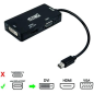 Nanocable Convertisseur 3 en 1 Mini DisplayPort vers VGA DVI HDMI Noir Nanocable Convertisseur 3 en 1 Mini DisplayPort vers VGA DVI HDMI Noir