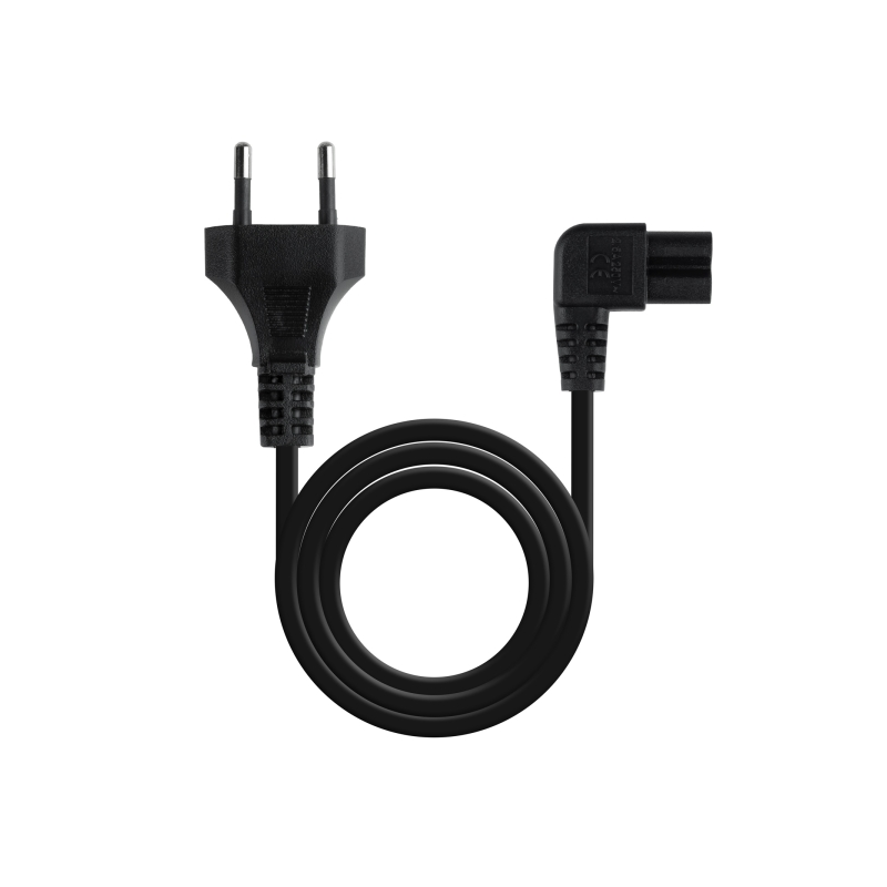 Nanocable Câble Alimentation 3m Coudé 90° CEE7/16 vers C7 Noir Nanocable Câble Alimentation 3m Coudé 90° CEE7/16 vers C7 Noir