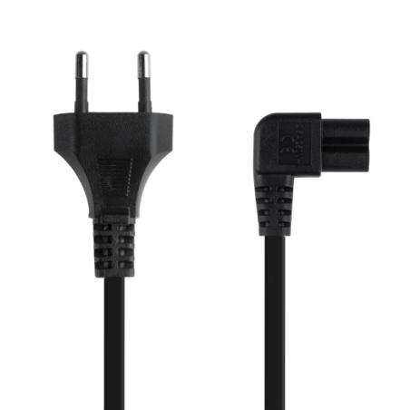 Nanocable Câble Alimentation 3m Coudé 90° CEE7/16 vers C7 Noir