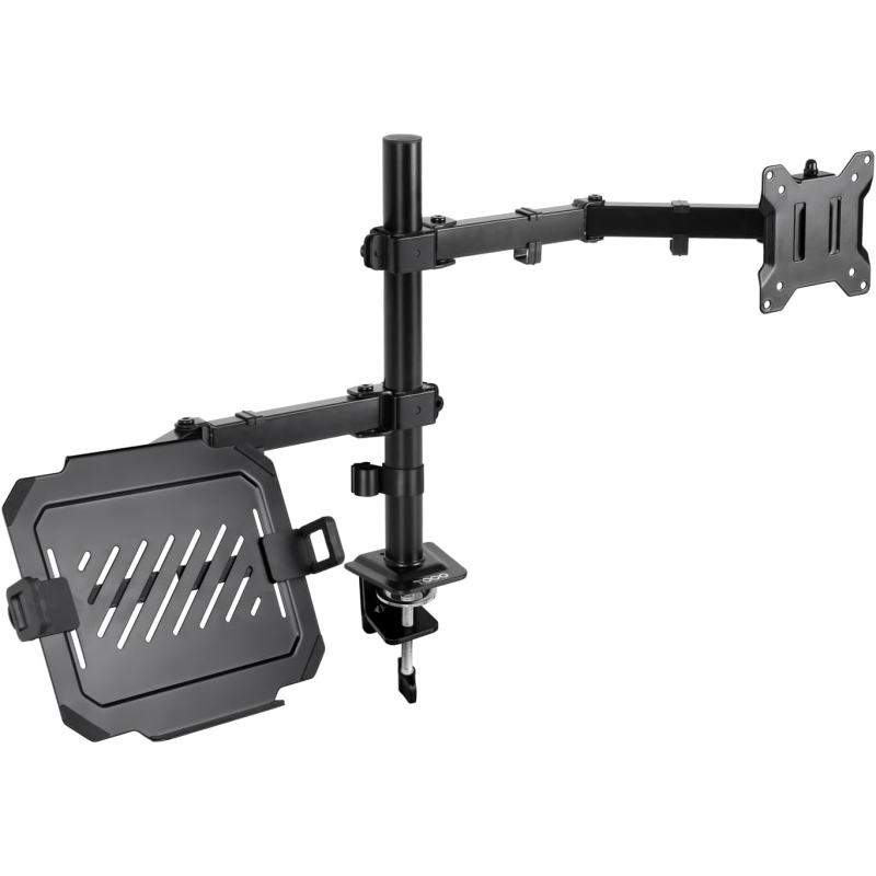 Support de bureau pour moniteur et portable Tooq 2 bras noir Support de bureau pour moniteur et portable Tooq 2 bras noir