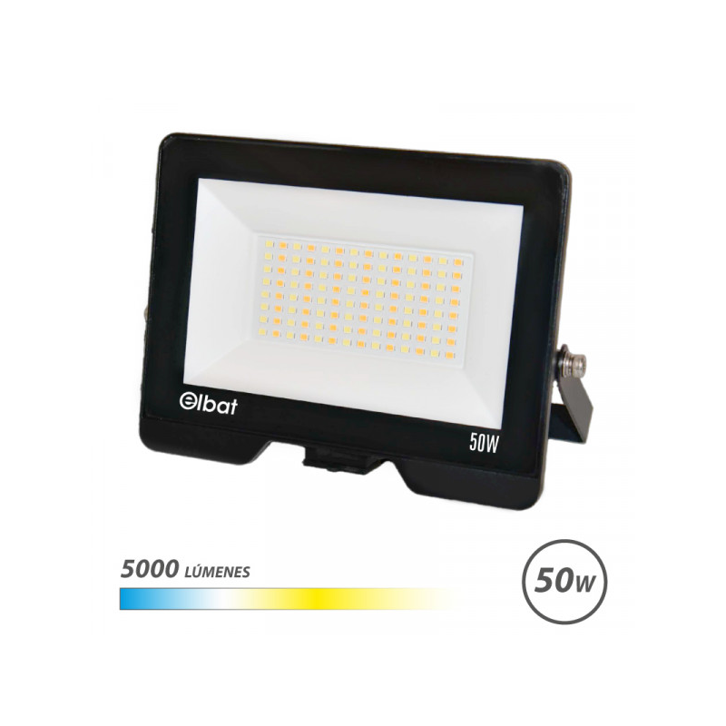 Projecteur LED Elbat Lumax 50W 5000lm IP65 Noir 3 CCT