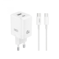 Chargeur mural XO CE36 USB-C 45W USB-A 18W blanc