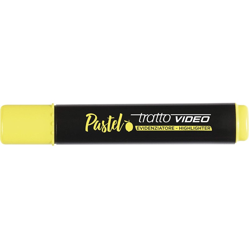 Marqueur Fluorescent Jaune Tratto Video - Lot de 12 - Pointe Biseautée

