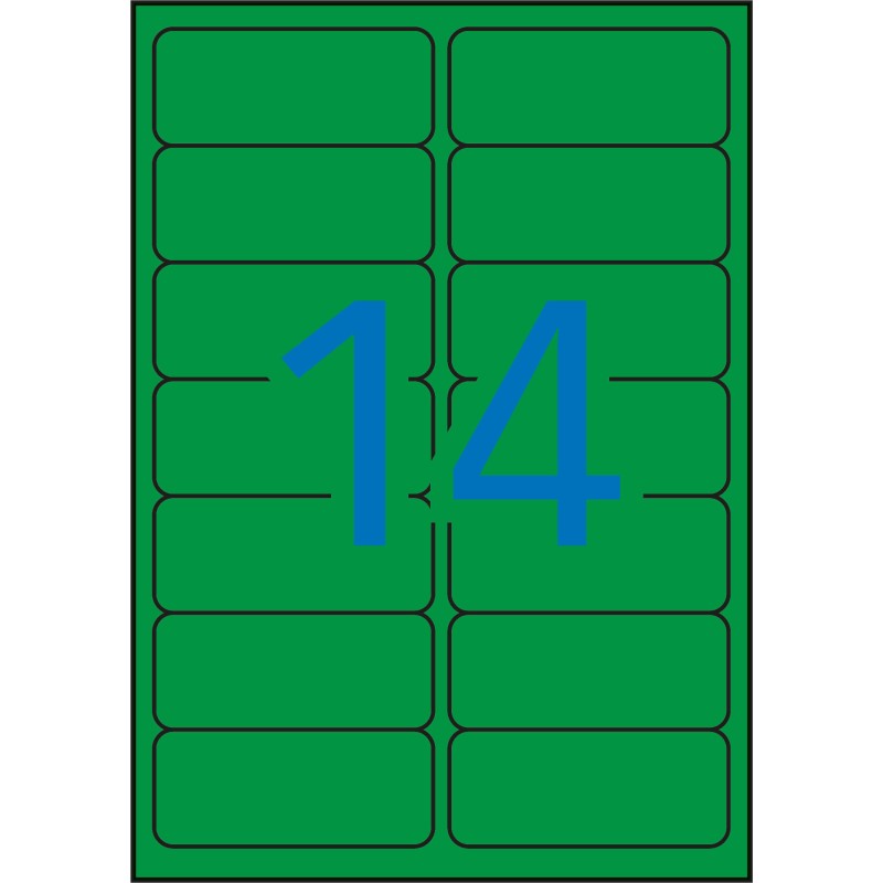 Apli Étiquettes permanentes vertes 99,1 x 38,1 mm 20 feuilles