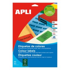 Apli Étiquettes permanentes vertes 99,1 x 38,1 mm 20 feuilles