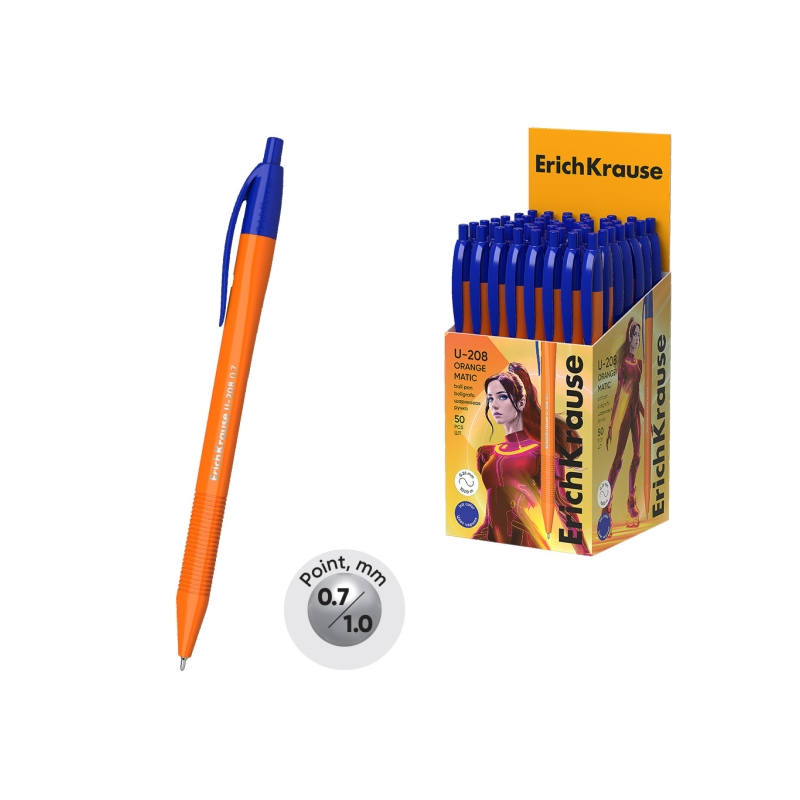 Stylo bille rétractable ErichKrause U-208, bleu Stylo bille rétractable ErichKrause U-208, bleu
