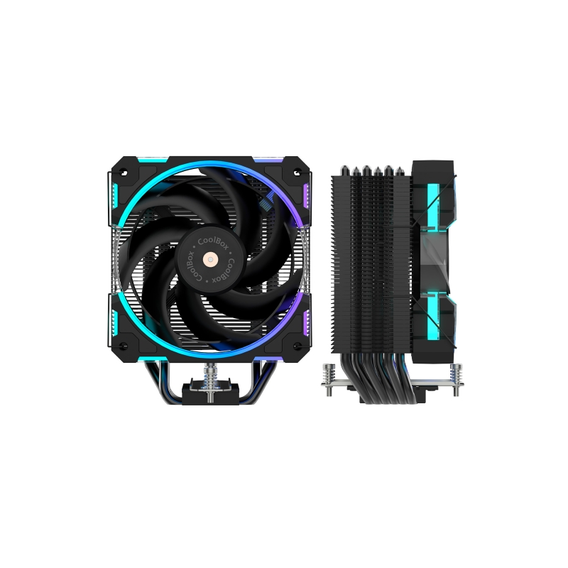 Coolbox H6 Ring ARGB, dissipateur noir 6 heatpipes