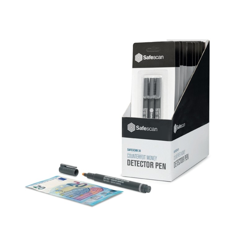 Détecteur de Faux Billets Safescan 30 - Noir - Présentoir 10x3 Stylos

