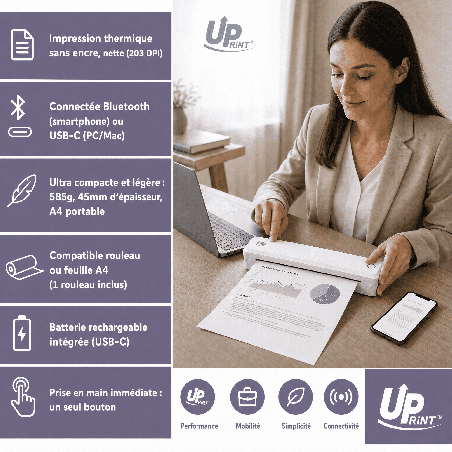 Imprimante thermique A4 UPRINT U8 blanche