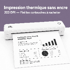 Imprimante thermique A4 UPRINT U8 blanche pour étiquettes et reçus