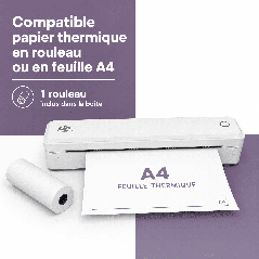 Imprimante thermique A4 UPRINT U8 blanche pour étiquettes et reçus