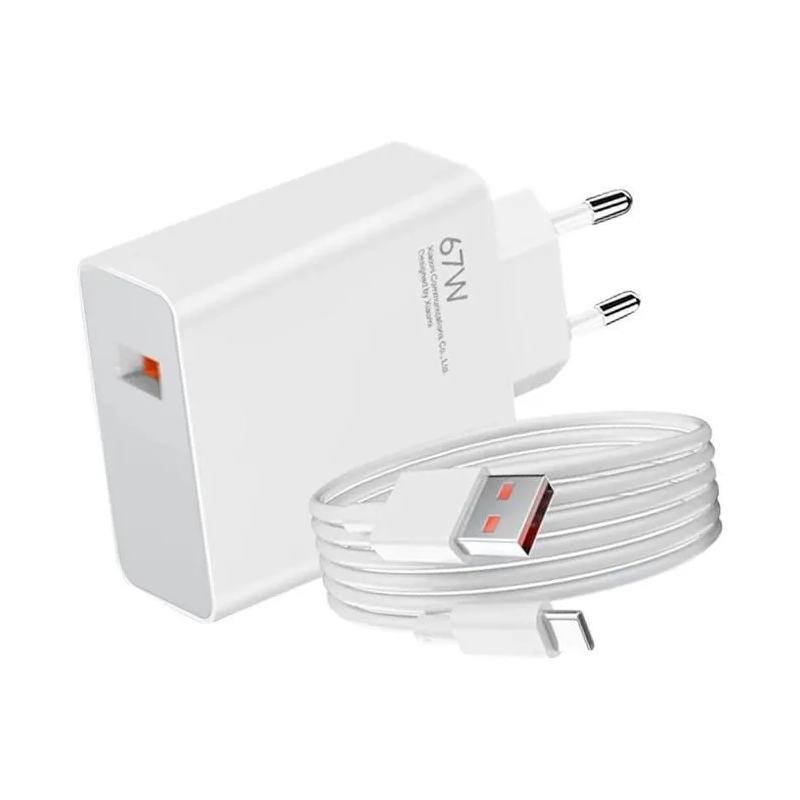Chargeur mural Xiaomi 67W HyperCharge USB-A avec câble Chargeur mural Xiaomi 67W HyperCharge USB-A avec câble