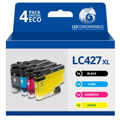 ✅ Pack compatible BROTHER LC427 XL, 4 cartouches couleur pack en stock