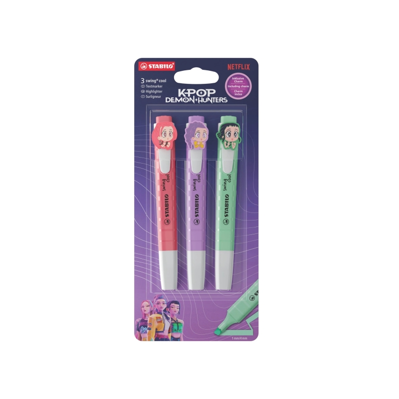 Stabilo Swing Cool K-Pop Demon Hunters, 3 marqueurs assortis