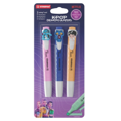 Trois marqueurs Stabilo multicolores