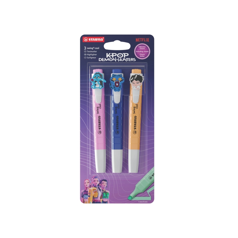 Stabilo Swing Cool K-Pop Demon Hunters, lot de 3 marqueurs