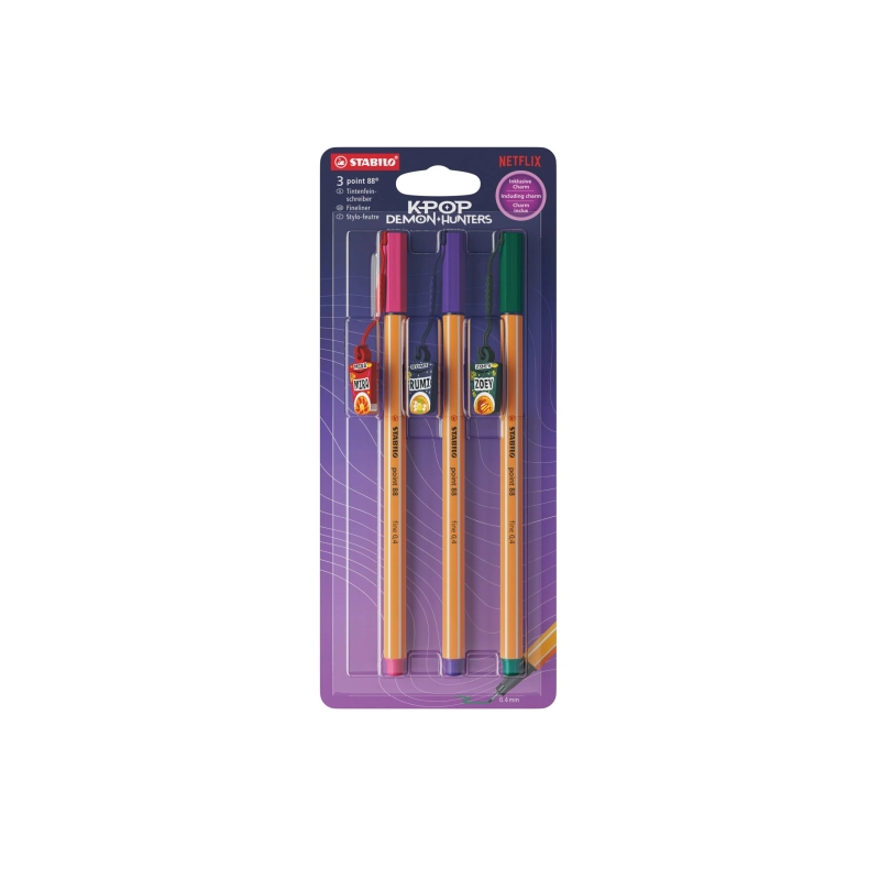 Stabilo Point 88, 3 feutres fins, assortiment