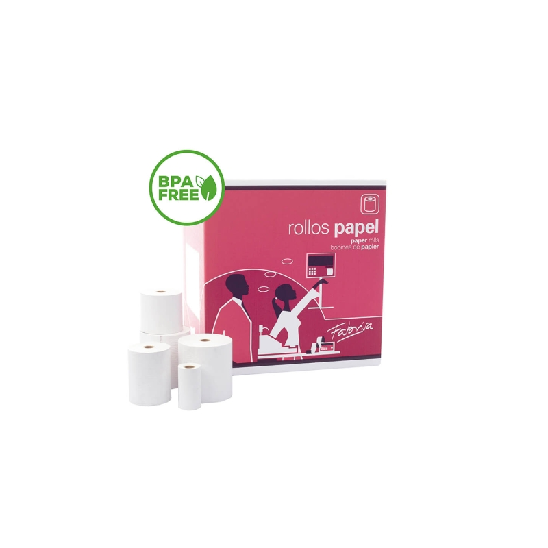 Lot de 8 rouleaux papier thermique 80x80x25 mm blanc