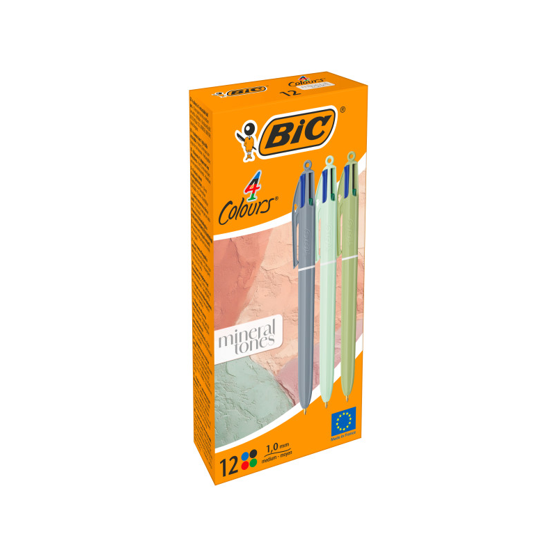 Bic 4 Colours Mineral Tones, stylo bille rétractable 1 mm Bic 4 Colours Mineral Tones, stylo bille rétractable 1 mm