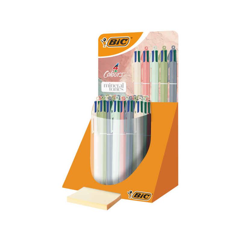 Bic 4 Colours Mineral Tones, 30 stylos rétractables assortis