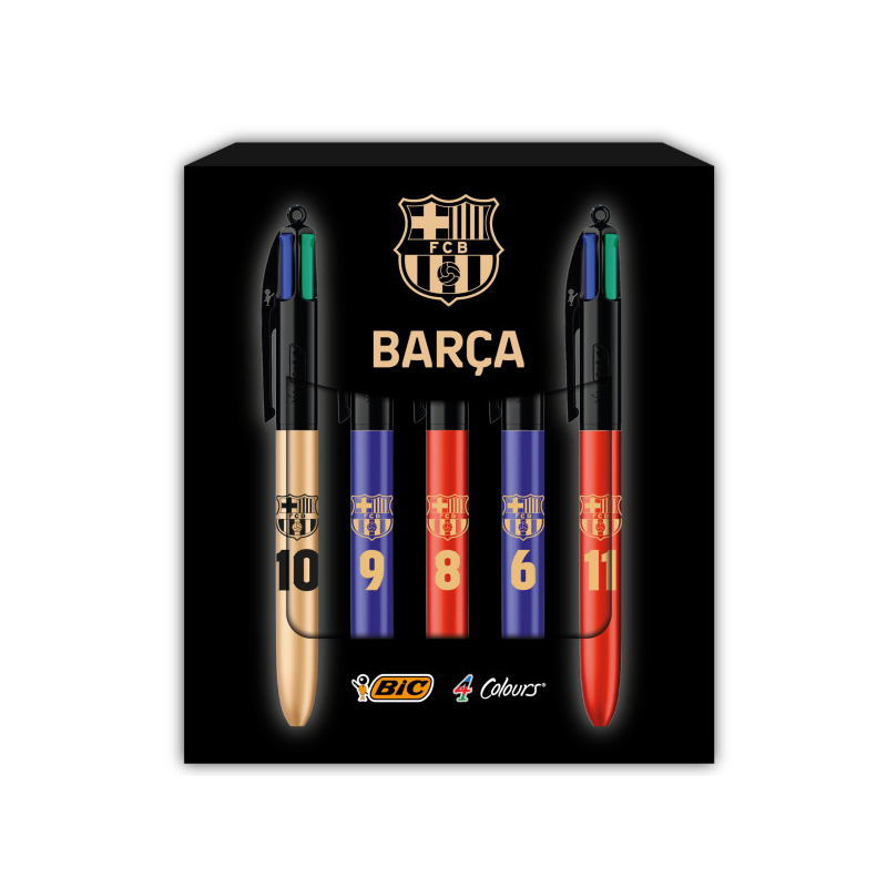 Bic 4 Couleurs Barça, lot de 5 stylos rétractables