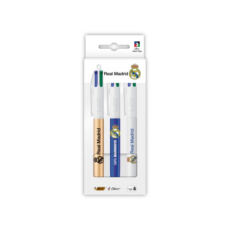 Bic 4 Couleurs Real Madrid CF, lot de 3 stylos rétractables Bic 4 Couleurs Real Madrid CF, lot de 3 stylos rétractables