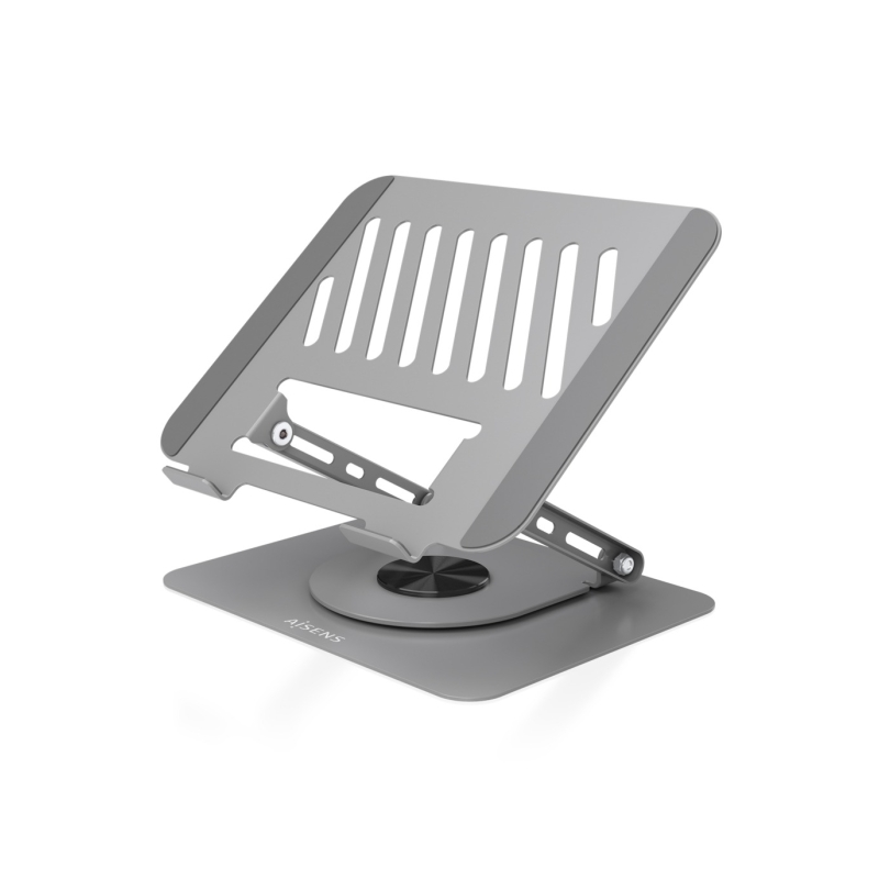 Aisens Support tablette et ordinateur gris, rotatif 360°