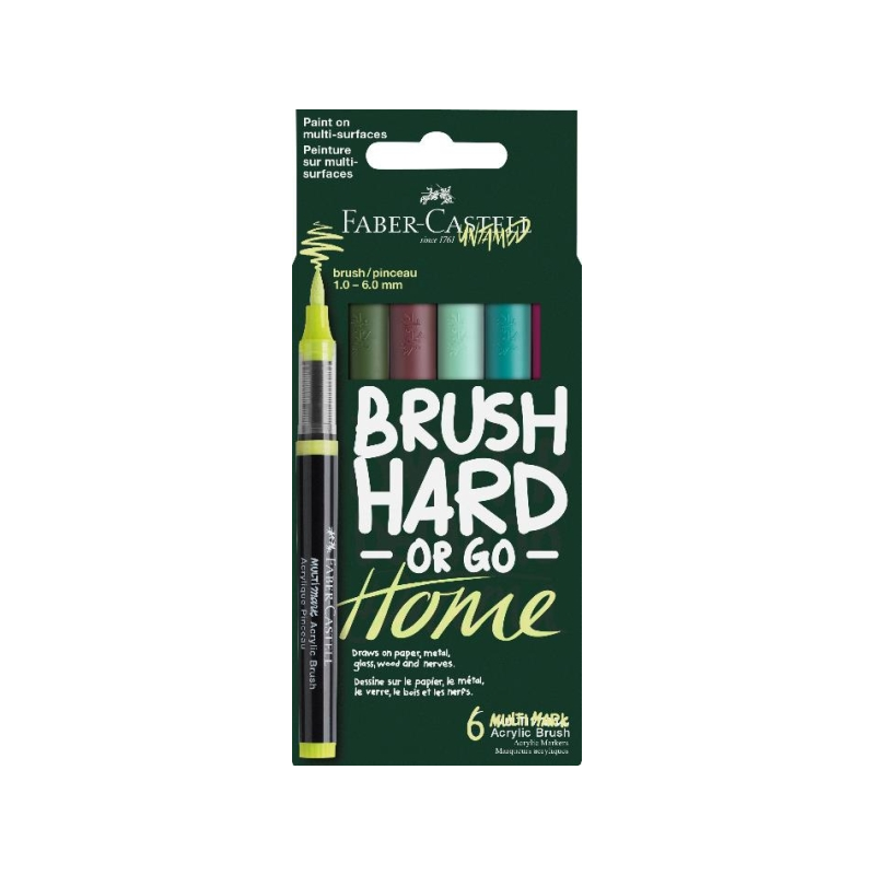 Faber-Castell Multimark 6 marqueurs acryliques pinceau assortis