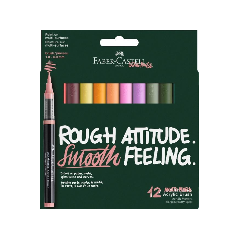 Faber-Castell Multimark 12 feutres acryliques pinceau assor Faber-Castell Multimark 12 feutres acryliques pinceau assor