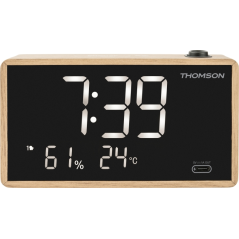 radio réveil Thomson en bois