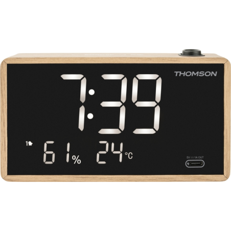 radio réveil Thomson en bois