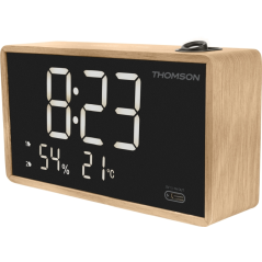 Thomson Radio réveil projecteur bois