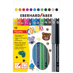 Douze feutres animaux assortis