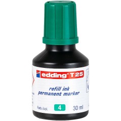 ✅ Edding T25 Flacon Recharge pour Marqueur Permanent - Capacité 30 ml - Couleur Verte couleur vert en stock