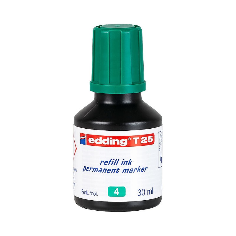 Recharge Marqueur Permanent Edding T25 - 30 ml - Vert