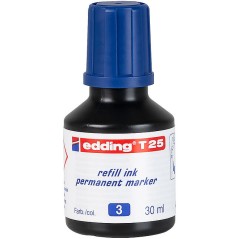 ✅ Edding T25 Flacon Recharge pour Marqueur Permanent - Capacité 30 ml - Couleur Bleu couleur bleu en stock
