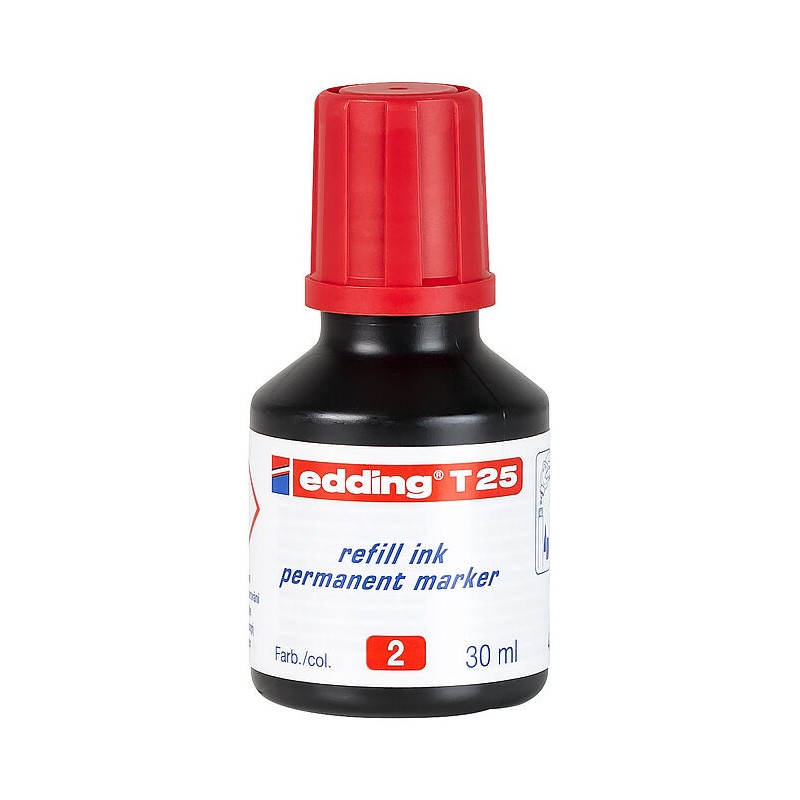 Recharge Marqueur Permanent Edding T25 - Rouge 30 ml