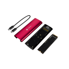 boîtier SSD M2 NVMe rouge USB C