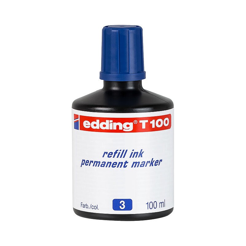 Recharge pour marqueur permanent Edding T100 - Bleu 100 ml
