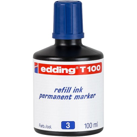 ✅ Edding T100 Flacon Recharge pour Marqueur Permanent - Capacité 100 ml - Couleur Bleu couleur bleu en stock
