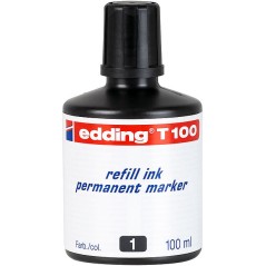 ✅ Edding T100 Flacon Recharge pour Marqueur Permanent - Capacité 100 ml - Couleur Noir couleur Noir en stock