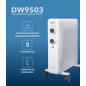 Radiateur à huile Daewoo 2000W, 9 éléments, blanc Radiateur à huile Daewoo 2000W, 9 éléments, blanc
