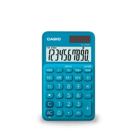 calculatrice Casio turquoise affichage LCD