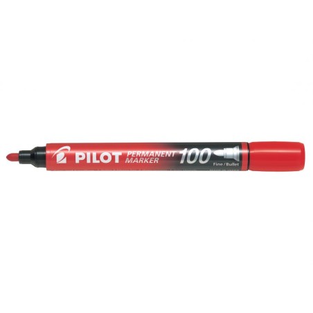 ✅ Marqueur Permanent Pilot 100 - Pointe Conique Fine 4.5mm - Trait 1mm - Couleur Rouge couleur rouge en stock