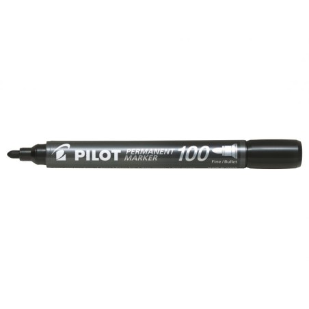 ✅ Marqueur Permanent Pilot 100 - Pointe Conique Fine 4.5mm - Trait 1mm - Couleur Noir couleur Noir en stock