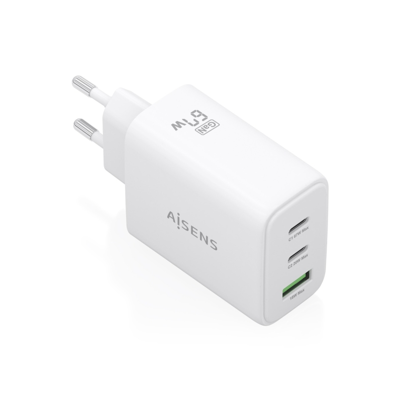 Aisens Chargeur GaN 67W USB-C PD3.0 QC4.0 Blanc
