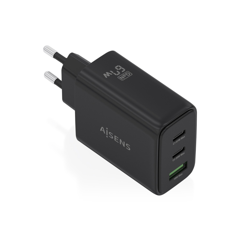 Aisens Chargeur GaN 67W USB-C/USB-A Noir Aisens Chargeur GaN 67W USB-C/USB-A Noir