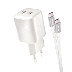 Chargeur USB C blanc 100W